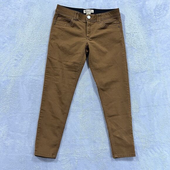 Democracy Jeans 8 Ab Technology Brown Elastic Waist Skinny Stretch Pants - Picture 1 of 10